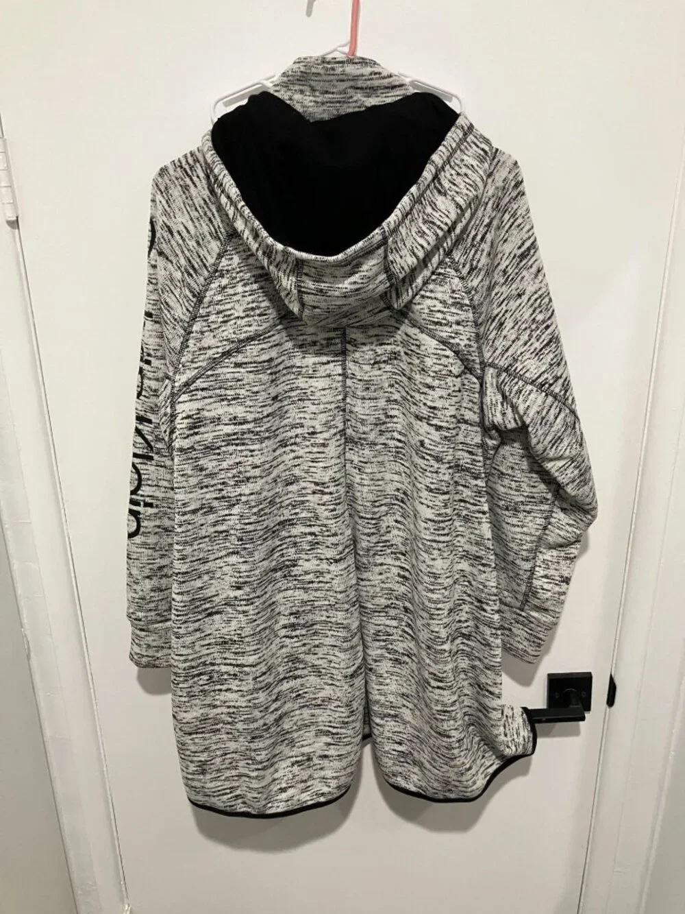 Calvin Klein Performance Women's Zip Up Hoodie, Heather Black/Gray, Size 2X - Picture 2 of 3